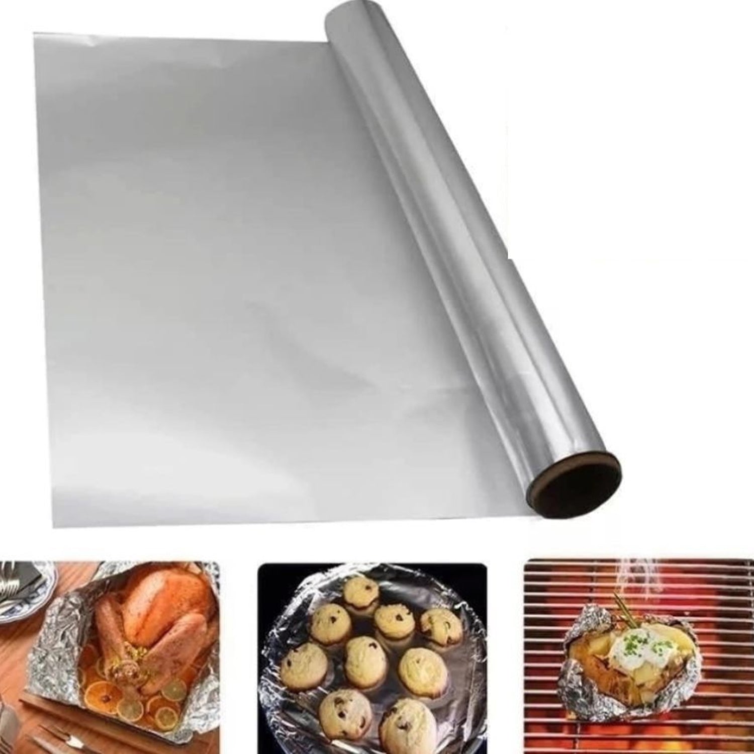 5989 Premium Quality Food Grade Aluminum Foil Roll Heavy Duty Non Stick Thick Aluminum Foil Sheet Baking Grilling Tool 72Mtr (1Pc) 5989 Premium Quality Food Grade Aluminum Foil Roll Heavy Duty Non Stick Thick Aluminum Foil Sheet Baking Grilling Tool 72Mtr (1Pc)